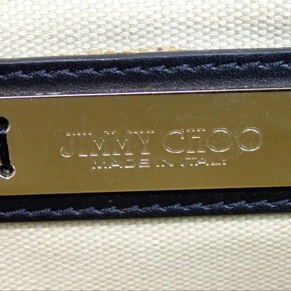 JIMMY CHOO EUC Authentic Leather Clutch Bag Slide Bar Closure - Picture 8 of 8